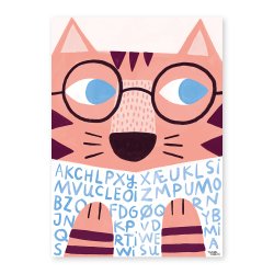 Michelle Carlslund - Plakat - 30 x 40 cm - Reading Tiger