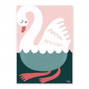 Michelle Carlslund - Plakat - 30 x 40 cm - Swimming Swan