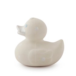 Oli &amp; Carol - Lille Badeand - Hvid m. s&#248;lv prikker 8cm.