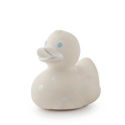 Oli &amp; Carol - Lille Badeand - Hvid m. s&#248;lv prikker 8cm.