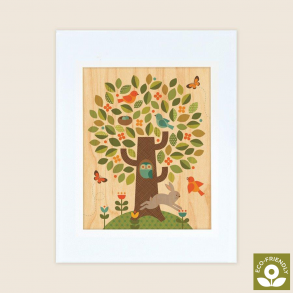 Petit Collage - Stort print på træ - Træ