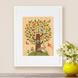 Petit Collage - Stort print p&#229; tr&#230; - Tr&#230;