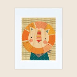 Petit Collage - Stort print p&#229; tr&#230; - L&#248;ve