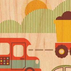 Petit Collage - Stort print p&#229; tr&#230; - P&#229; land