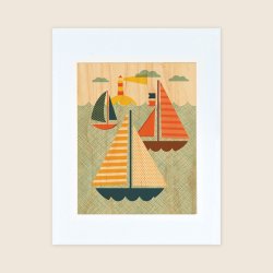 Petit Collage - Stort print p&#229; tr&#230; - I vandet