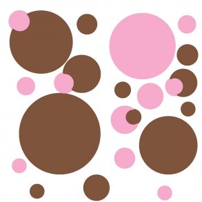 RoomMates - Wallstickers - Prikker - Pink og brun