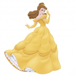 RoomMates - Wallstickers - Gigant prinsesse Belle med sten