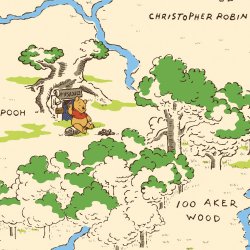 RoomMates - Wallstickers - Peter Plys og 100 meter skoven kort