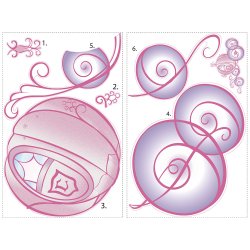 RoomMates - Wallstickers - Gigant Askepots karet - Glitter