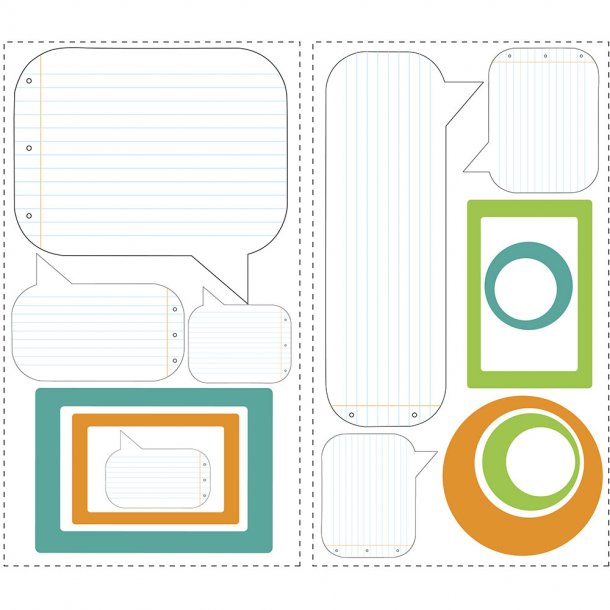 RoomMates - Wallstickers - Notesblok whiteboard - Bl&#229;-Orange