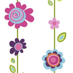 RoomMates - Wallstickers - Gigant Blomster striber