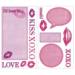 RoomMates - Wallstickers - Kisses whiteboard - Pink