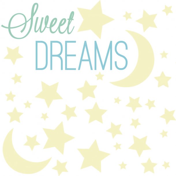 RoomMates - Wallstickers - Sweet Dreams- Lyser i m&#248;rke