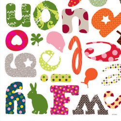 RoomMates - Wallstickers - Farverig alfabet