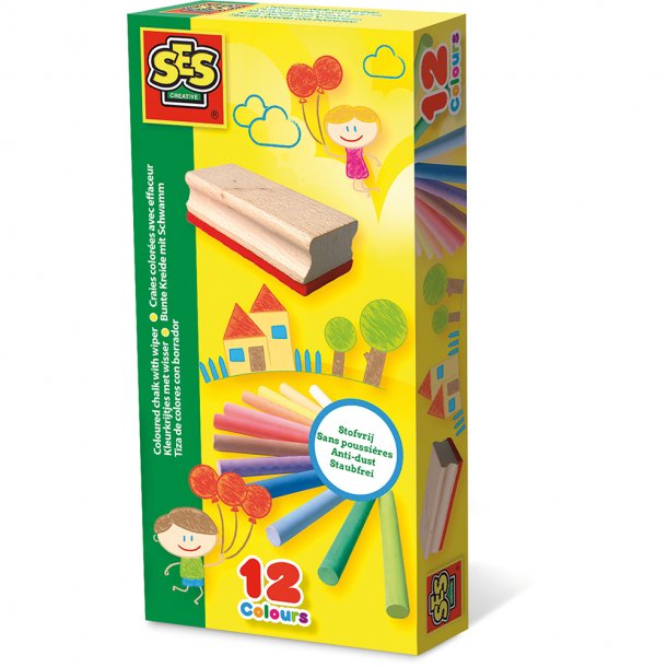Coloured chalk with wiper