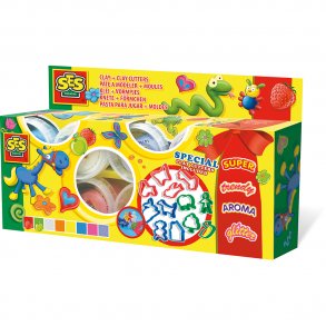 SES Creative - Modellervoks - 8 farver med confetti og glimmer