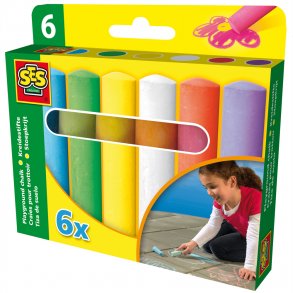 SES Creative - Gadekridt - 6 stk farvede