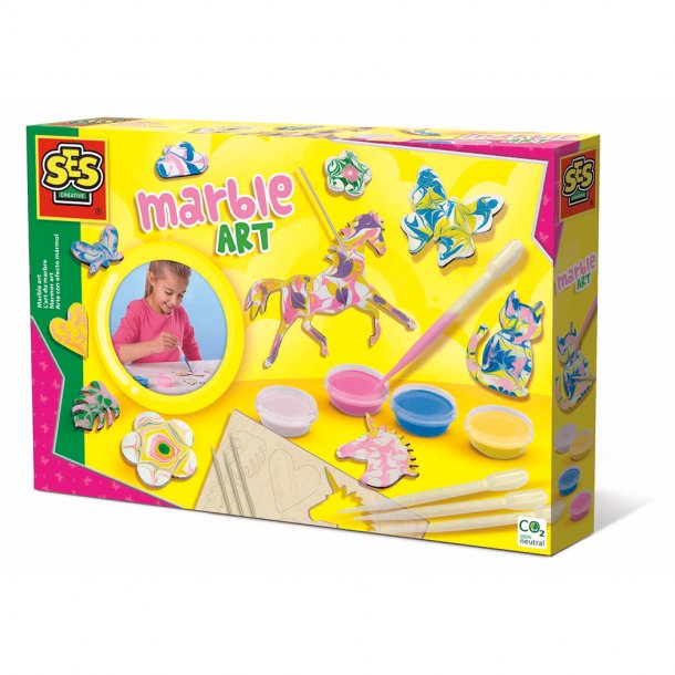 SES Creative - Mal med marmorfarver - Dyr